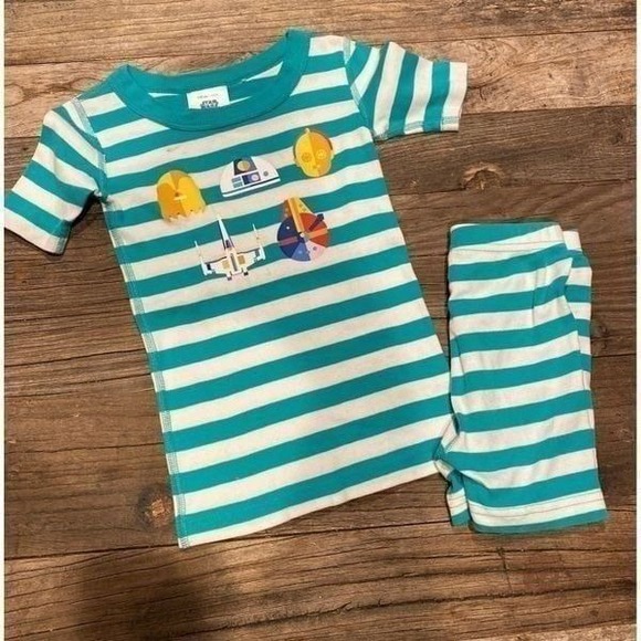 Hanna Andersson Other - Hanna Andersson Disney Star Wars Green Stripe Organic Pajamas